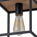 1 - Light Farmhouse Geometric Square Wood Pendant - LightfixturesUAE