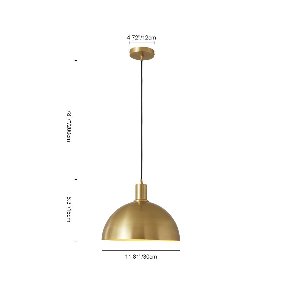 1 - Light Mid - Century Modern Brass Dome Pendant Light - LightfixturesUAE