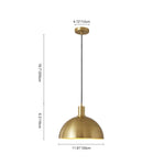 1 - Light Mid - Century Modern Brass Dome Pendant Light - LightfixturesUAE