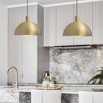1 - Light Mid - Century Modern Brass Dome Pendant Light - LightfixturesUAE