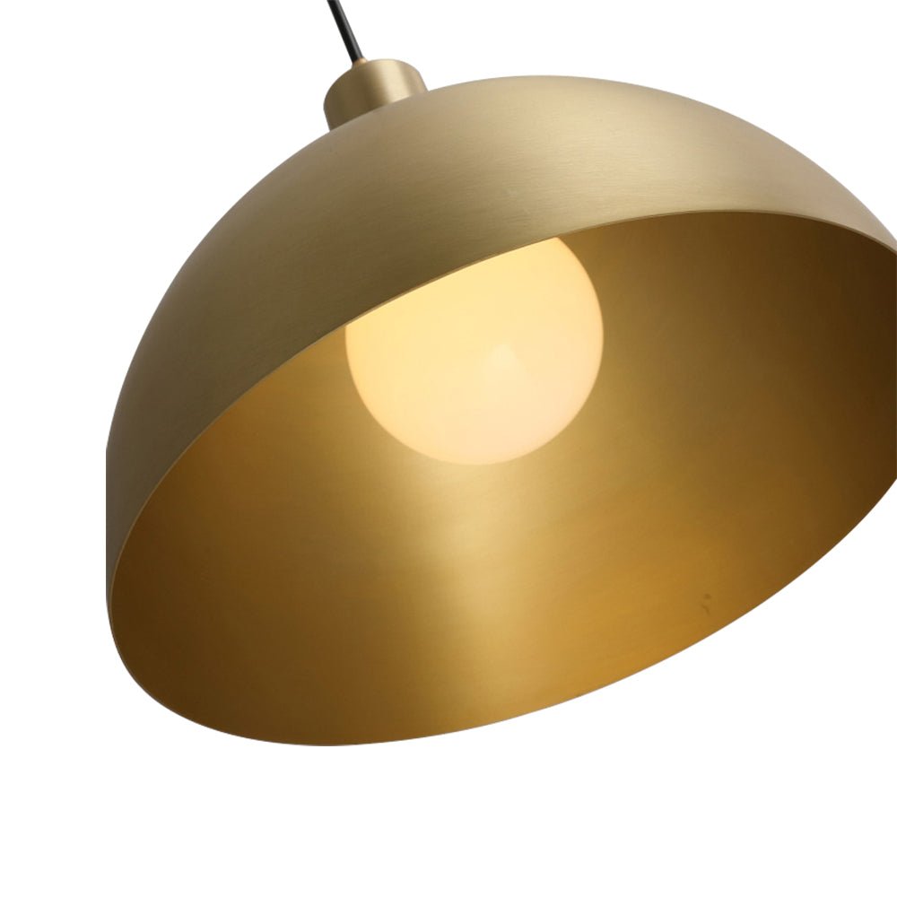 1 - Light Mid - Century Modern Brass Dome Pendant Light - LightfixturesUAE