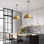 1 - Light Mid - Century Modern Brass Dome Pendant Light - LightfixturesUAE