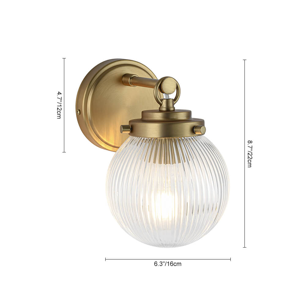 1 - Light Mid - Century Modern Clear Glass Vanity Wall Sconce - LightfixturesUAE