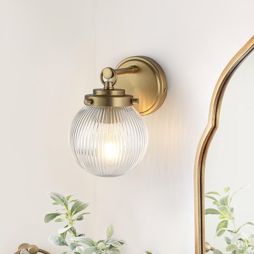 1 - Light Mid - Century Modern Clear Glass Vanity Wall Sconce - LightfixturesUAE