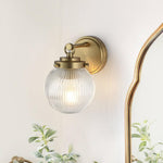 1 - Light Mid - Century Modern Clear Glass Vanity Wall Sconce - LightfixturesUAE
