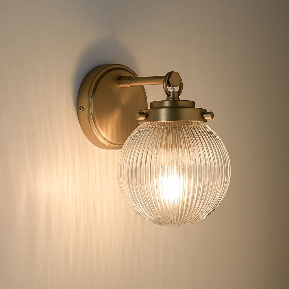 1 - Light Mid - Century Modern Clear Glass Vanity Wall Sconce - LightfixturesUAE