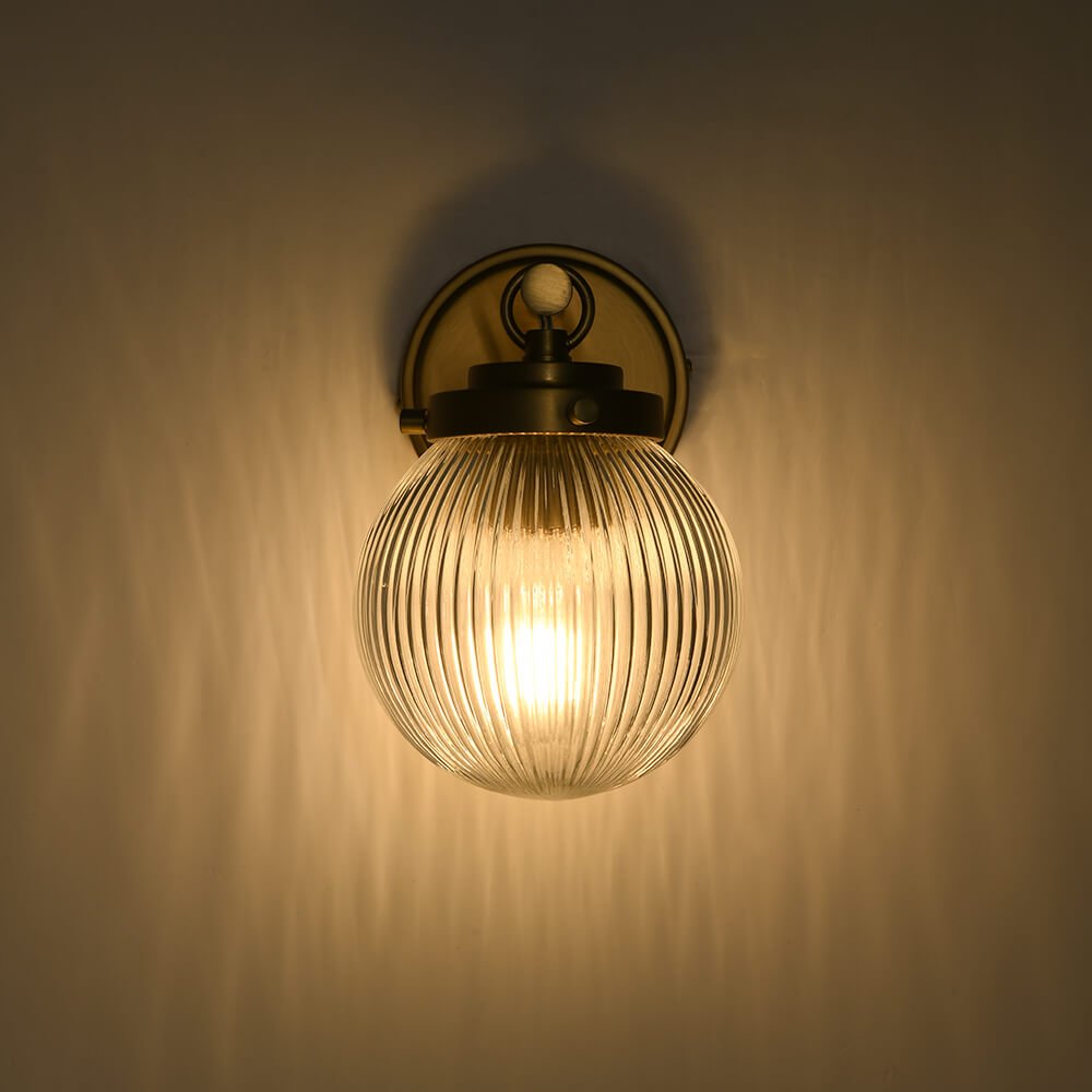 1 - Light Mid - Century Modern Clear Glass Vanity Wall Sconce - LightfixturesUAE