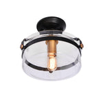 1 - Light Modern Glass Semi Flush Mount Ceiling Light - LightfixturesUAE