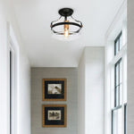 1 - Light Modern Glass Semi Flush Mount Ceiling Light - LightfixturesUAE