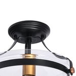 1 - Light Modern Glass Semi Flush Mount Ceiling Light - LightfixturesUAE