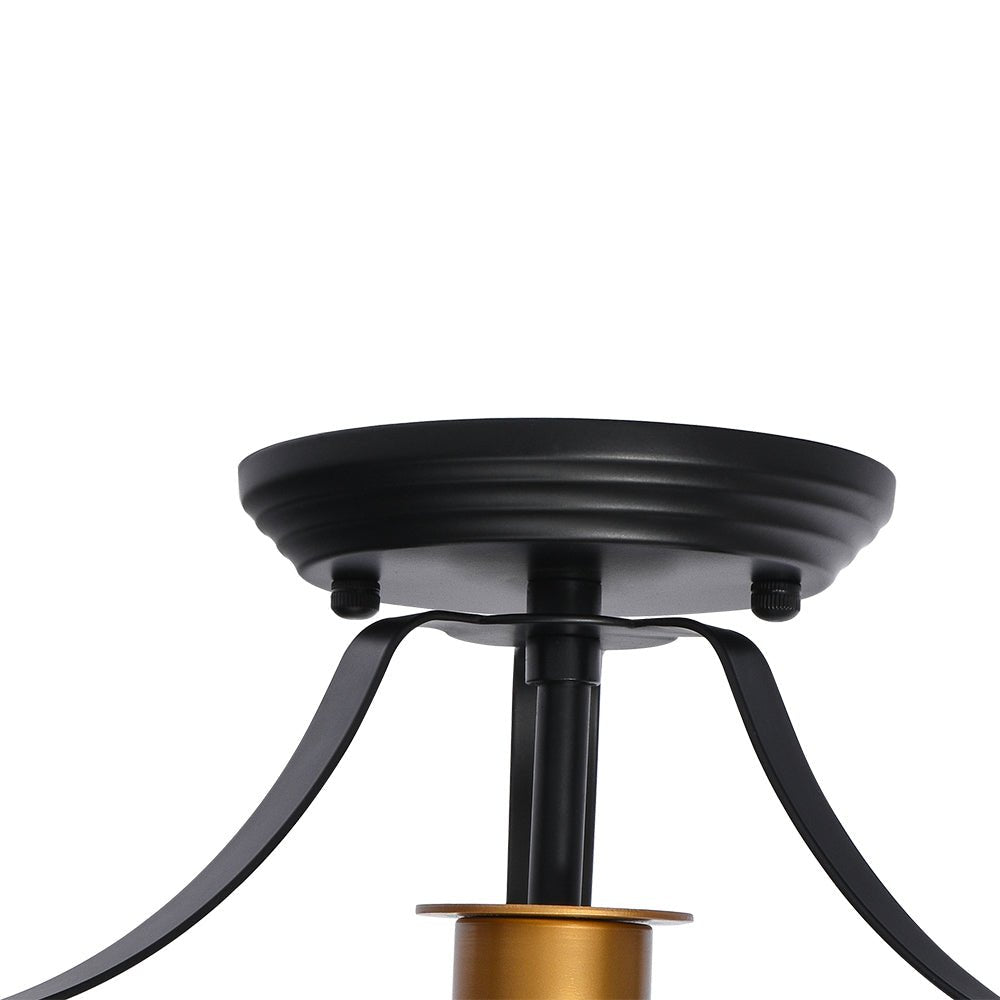 1 - Light Modern Glass Semi Flush Mount Ceiling Light - LightfixturesUAE