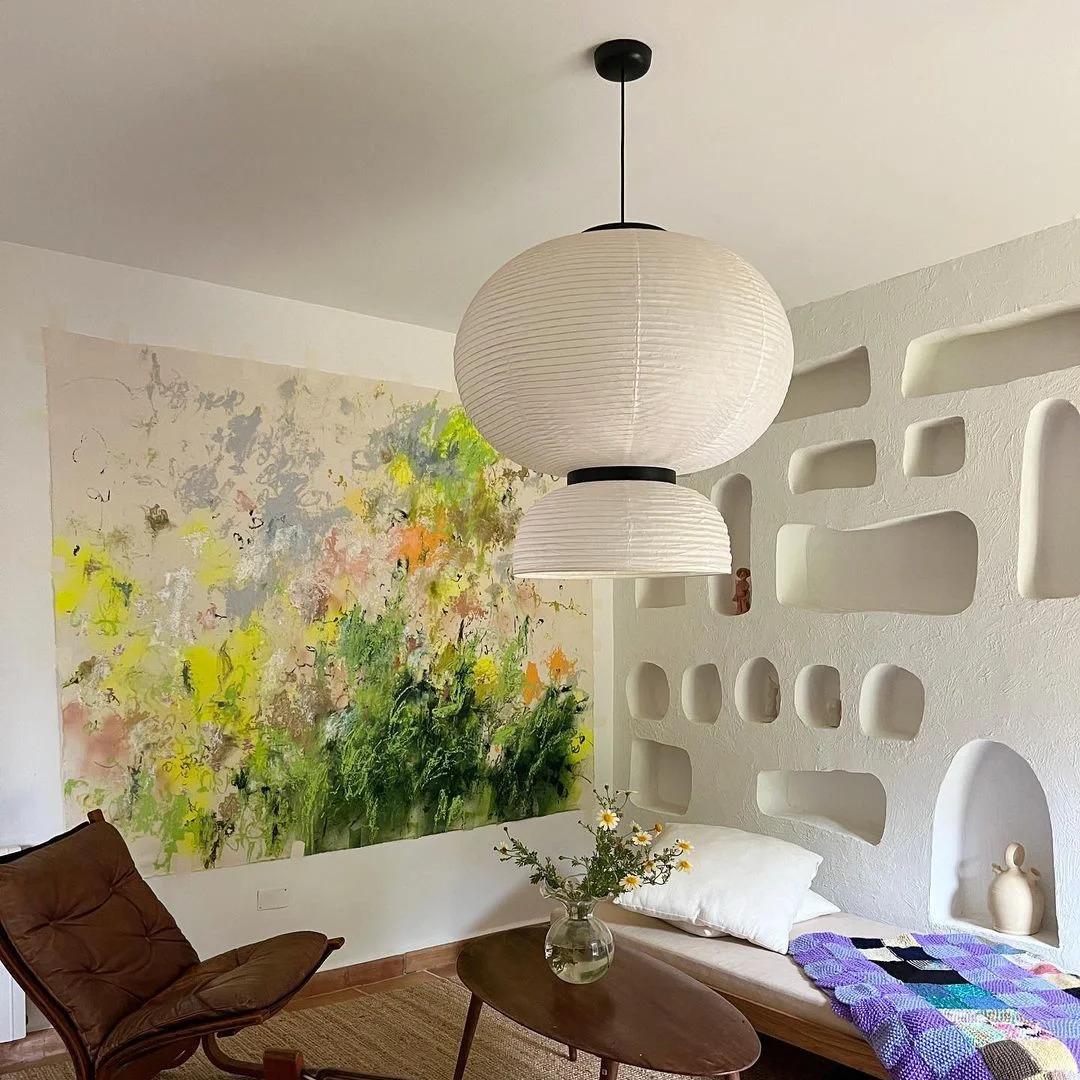 1 - Light Modern Nordic Handmade White Paper Pendant Light - LightfixturesUAE