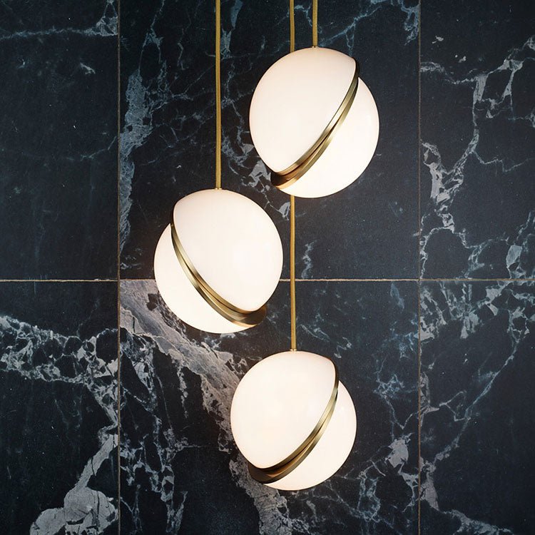 1 - Light Modern Opal Globe Pendant Light - LightfixturesUAE
