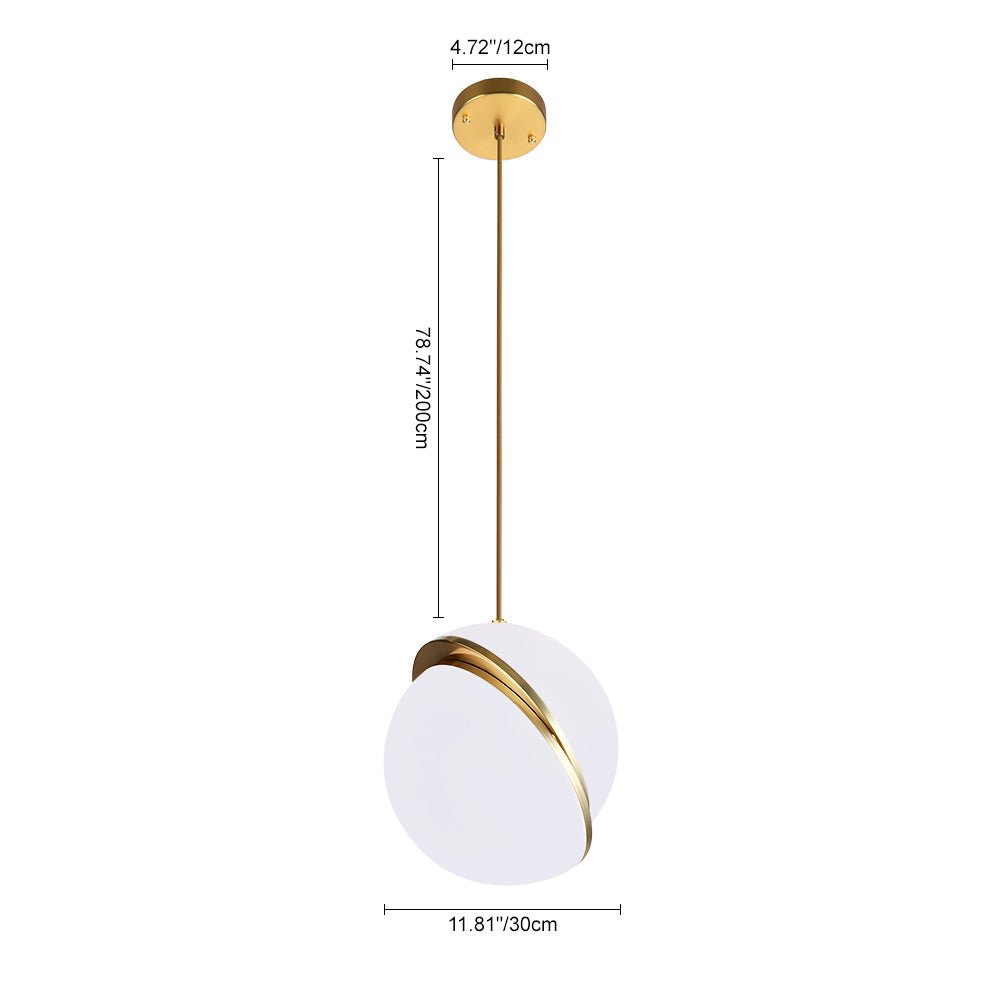 1 - Light Modern Opal Globe Pendant Light - LightfixturesUAE
