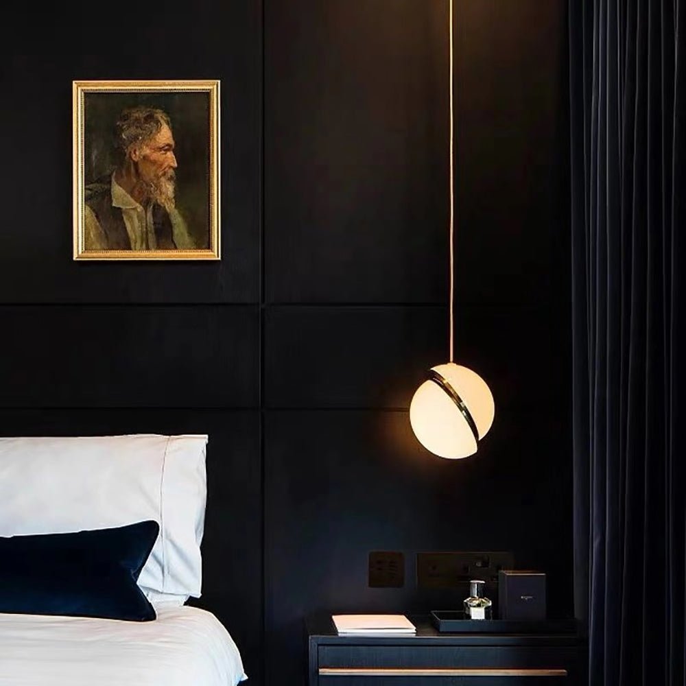 1 - Light Modern Opal Globe Pendant Light - LightfixturesUAE