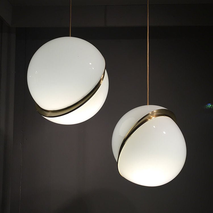 1 - Light Modern Opal Globe Pendant Light - LightfixturesUAE