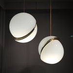 1 - Light Modern Opal Globe Pendant Light - LightfixturesUAE