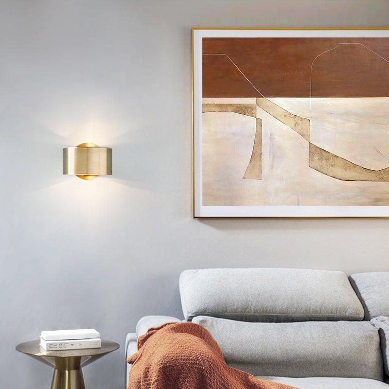 1 - Light Modern Wall Sconce in Brushed Brass Finish - LightfixturesUAE