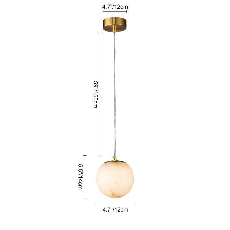 1 - Light Nordic Gold Transmission Globe Pendant Light - LightfixturesUAE