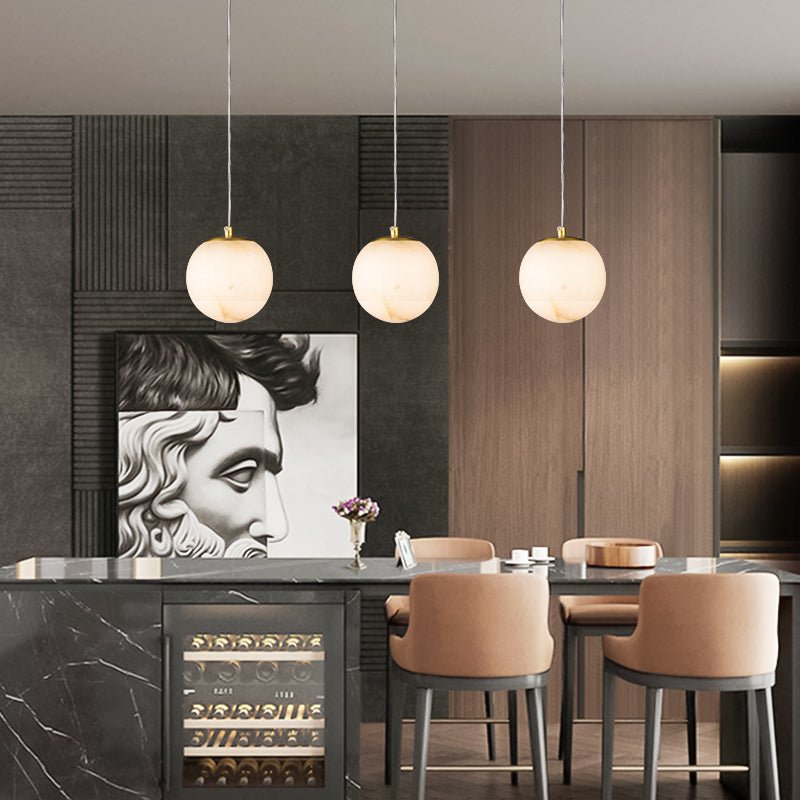 1 - Light Nordic Gold Transmission Globe Pendant Light - LightfixturesUAE