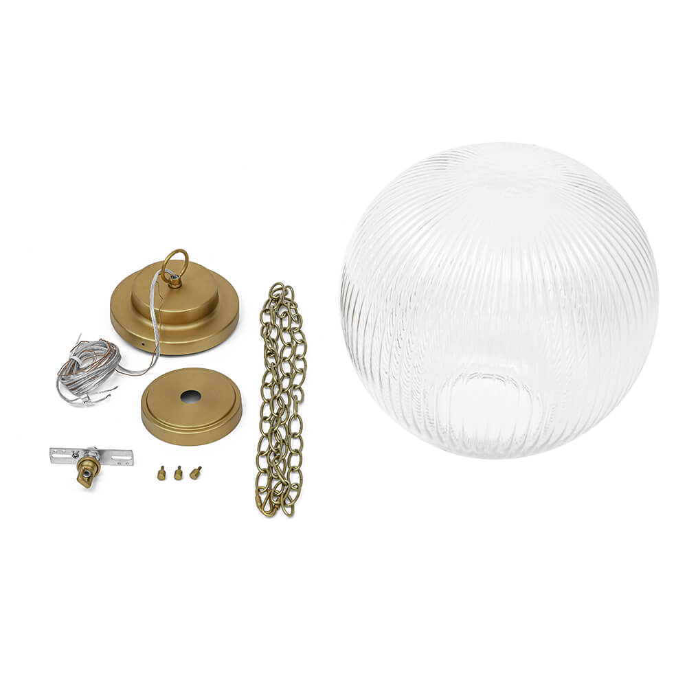 1 - Light Ripple Glass Globe Pendant - LightfixturesUAE