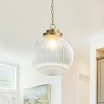 1 - Light Ripple Glass Globe Pendant - LightfixturesUAE