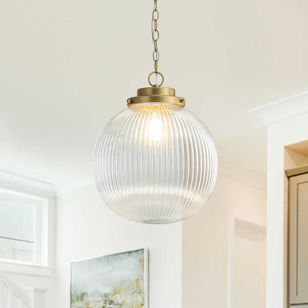 1 - Light Ripple Glass Globe Pendant - LightfixturesUAE