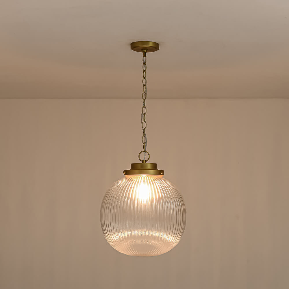 1 - Light Ripple Glass Globe Pendant - LightfixturesUAE