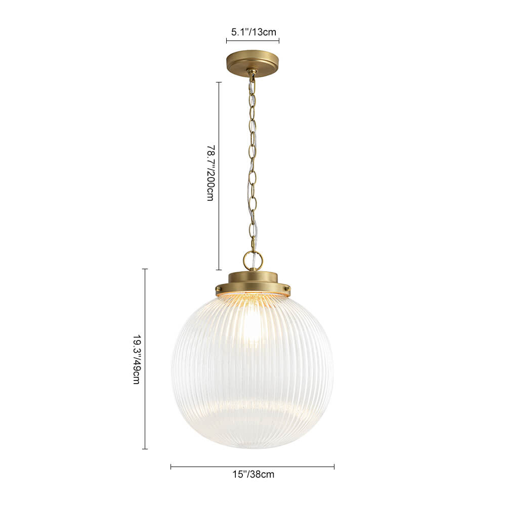 1 - Light Ripple Glass Globe Pendant - LightfixturesUAE