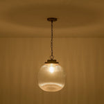 1 - Light Ripple Glass Globe Pendant - LightfixturesUAE