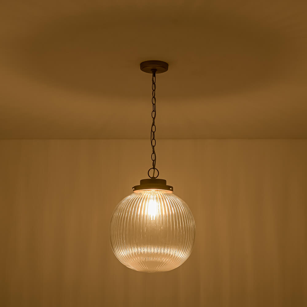 1 - Light Ripple Glass Globe Pendant - LightfixturesUAE