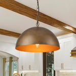 1 - Light Vintage Metal Dome Pendant - LightfixturesUAE