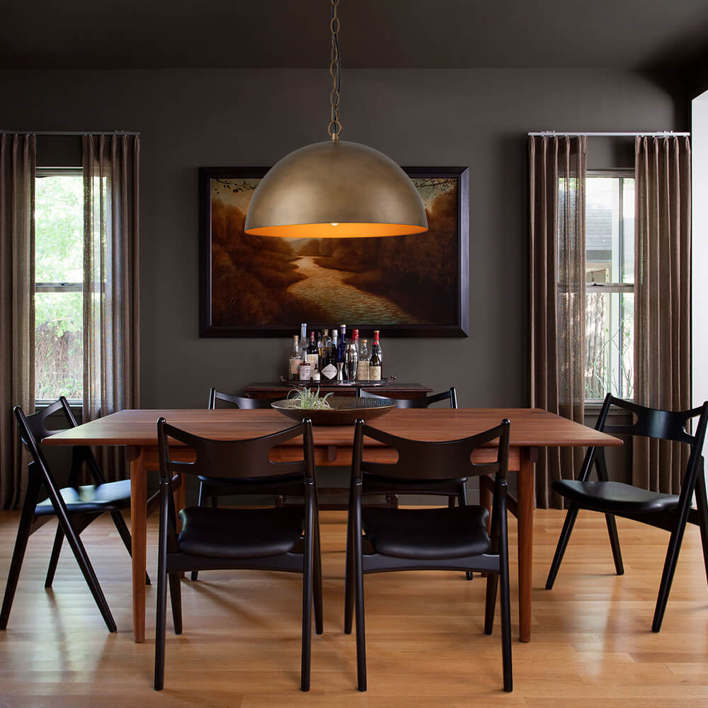 1 - Light Vintage Metal Dome Pendant - LightfixturesUAE