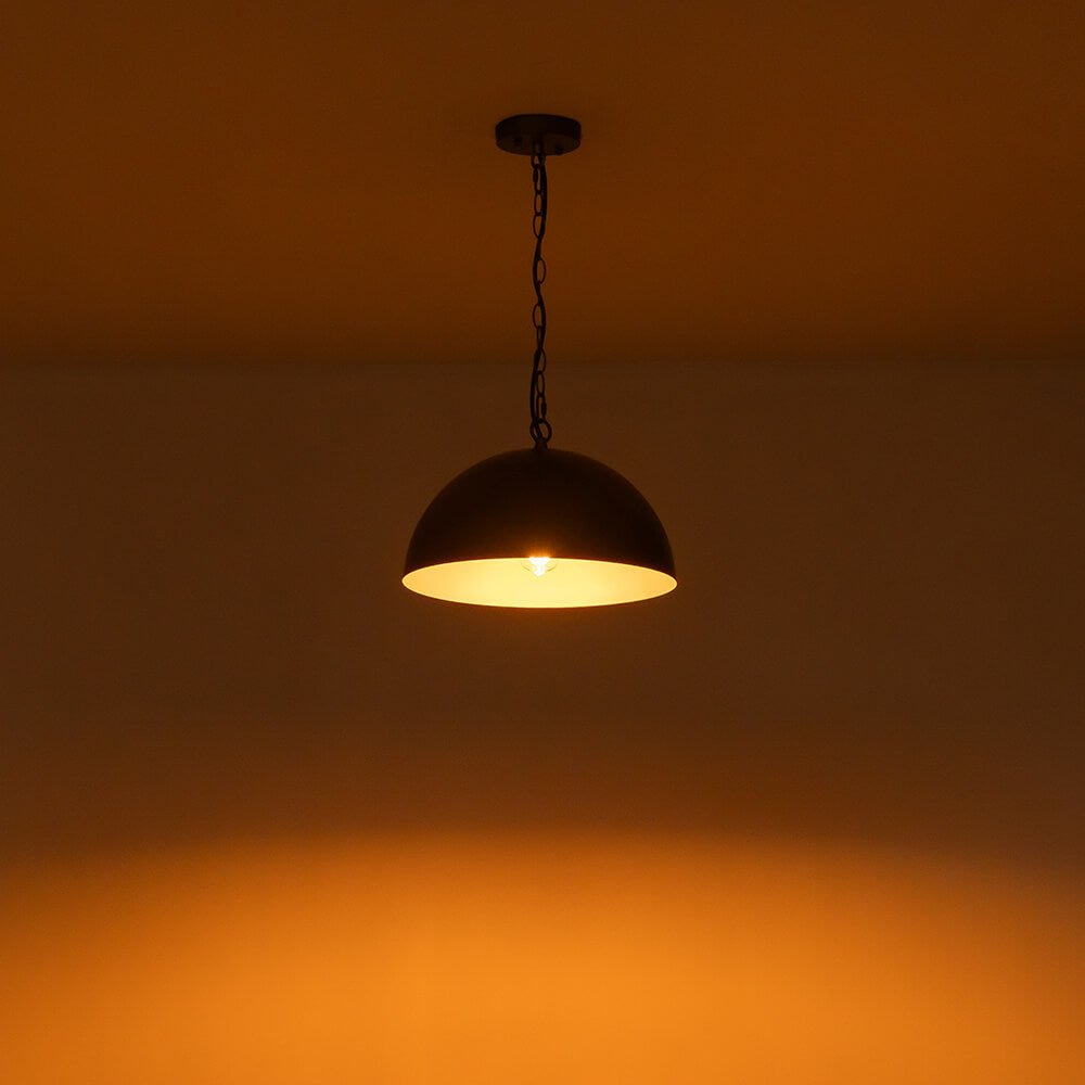 1 - Light Vintage Metal Dome Pendant - LightfixturesUAE