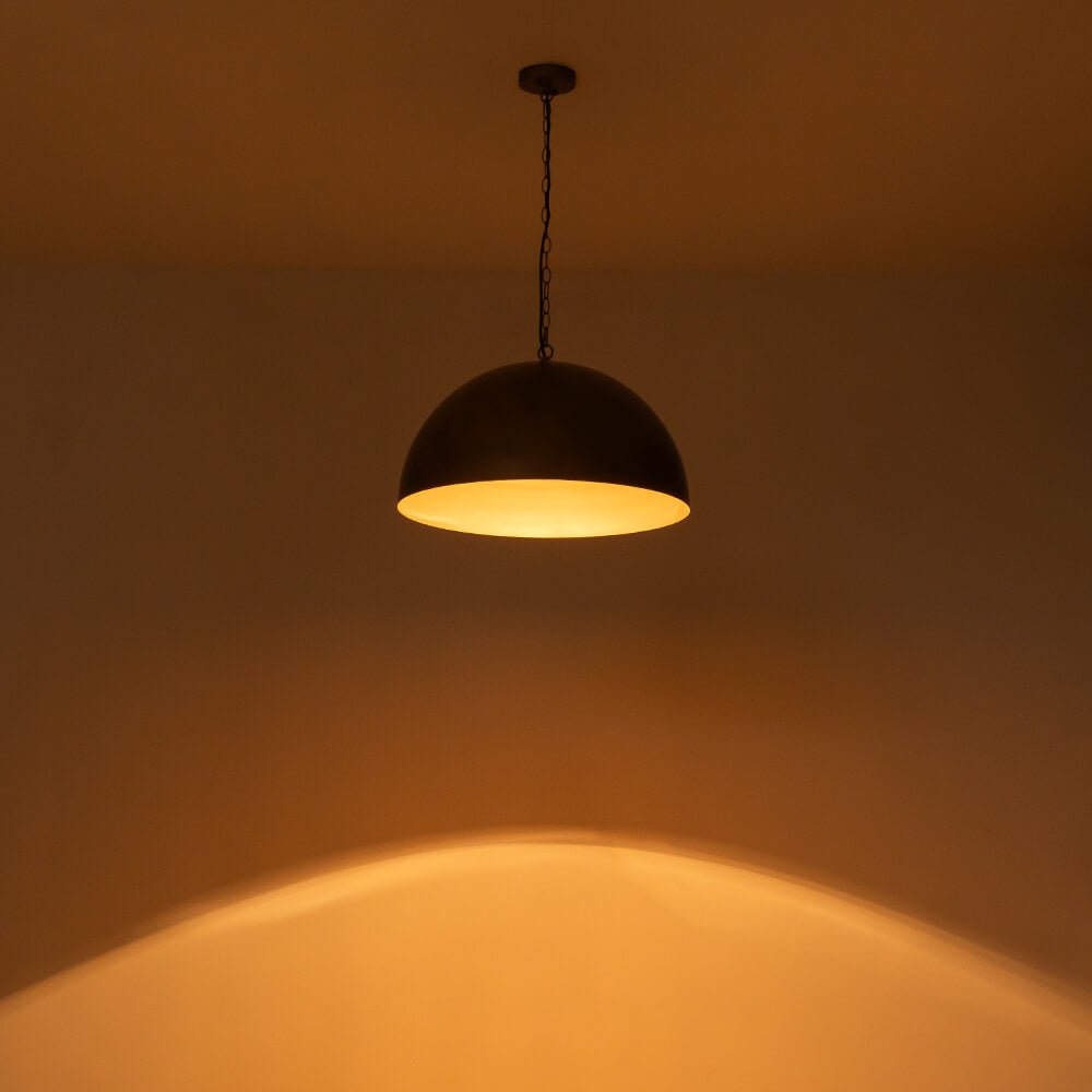 1 - Light Vintage Metal Dome Pendant - LightfixturesUAE