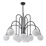 10 - Light Modern Sputnik Sphere Milky Glass Chandelier - LightfixturesUAE