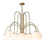 10 - Light Modern Sputnik Sphere Milky Glass Chandelier - LightfixturesUAE