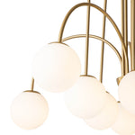 10 - Light Modern Sputnik Sphere Milky Glass Chandelier - LightfixturesUAE