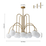 10 - Light Modern Sputnik Sphere Milky Glass Chandelier - LightfixturesUAE