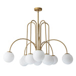 10 - Light Modern Sputnik Sphere Milky Glass Chandelier - LightfixturesUAE