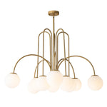 10 - Light Modern Sputnik Sphere Milky Glass Chandelier - LightfixturesUAE