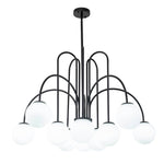 10 - Light Modern Sputnik Sphere Milky Glass Chandelier - LightfixturesUAE