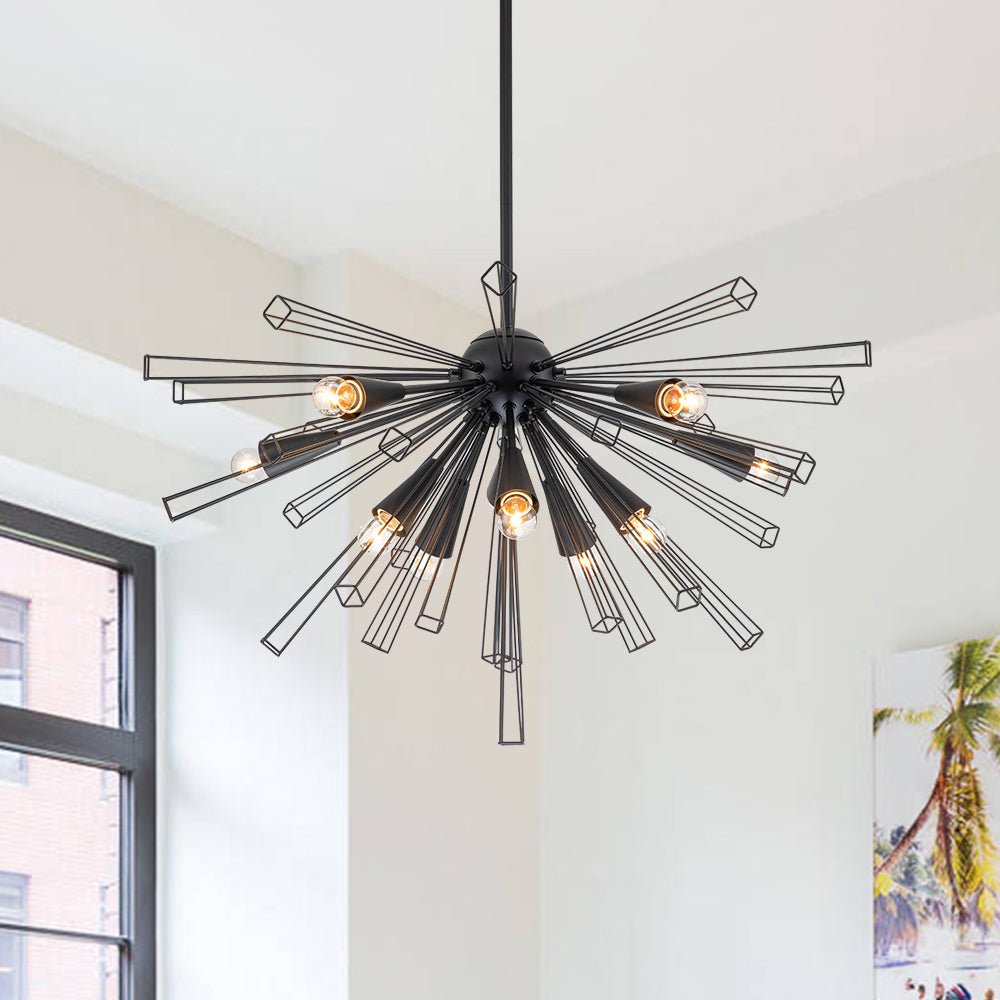 10 - Light Modern Sputnik Sunburst Chandelier - LightfixturesUAE