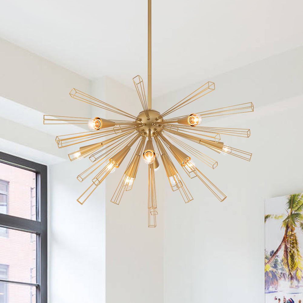 10 - Light Modern Sputnik Sunburst Chandelier - LightfixturesUAE