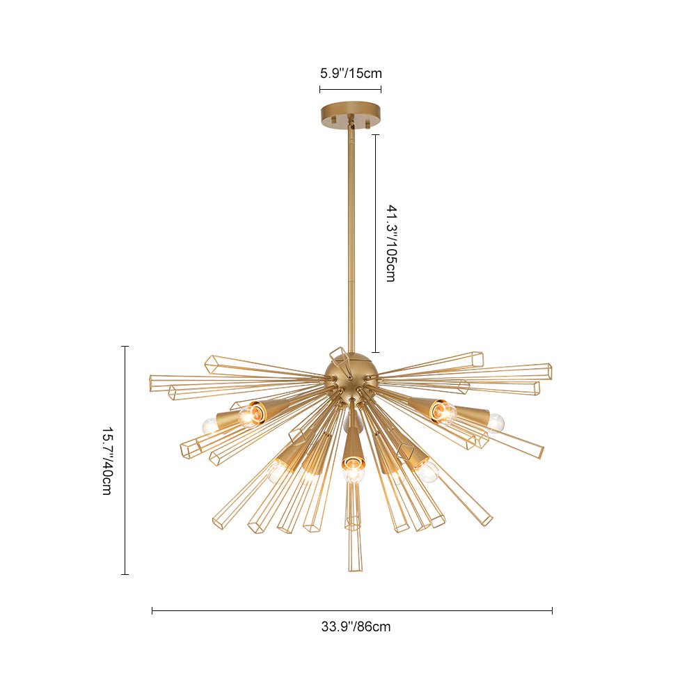 10 - Light Modern Sputnik Sunburst Chandelier - LightfixturesUAE