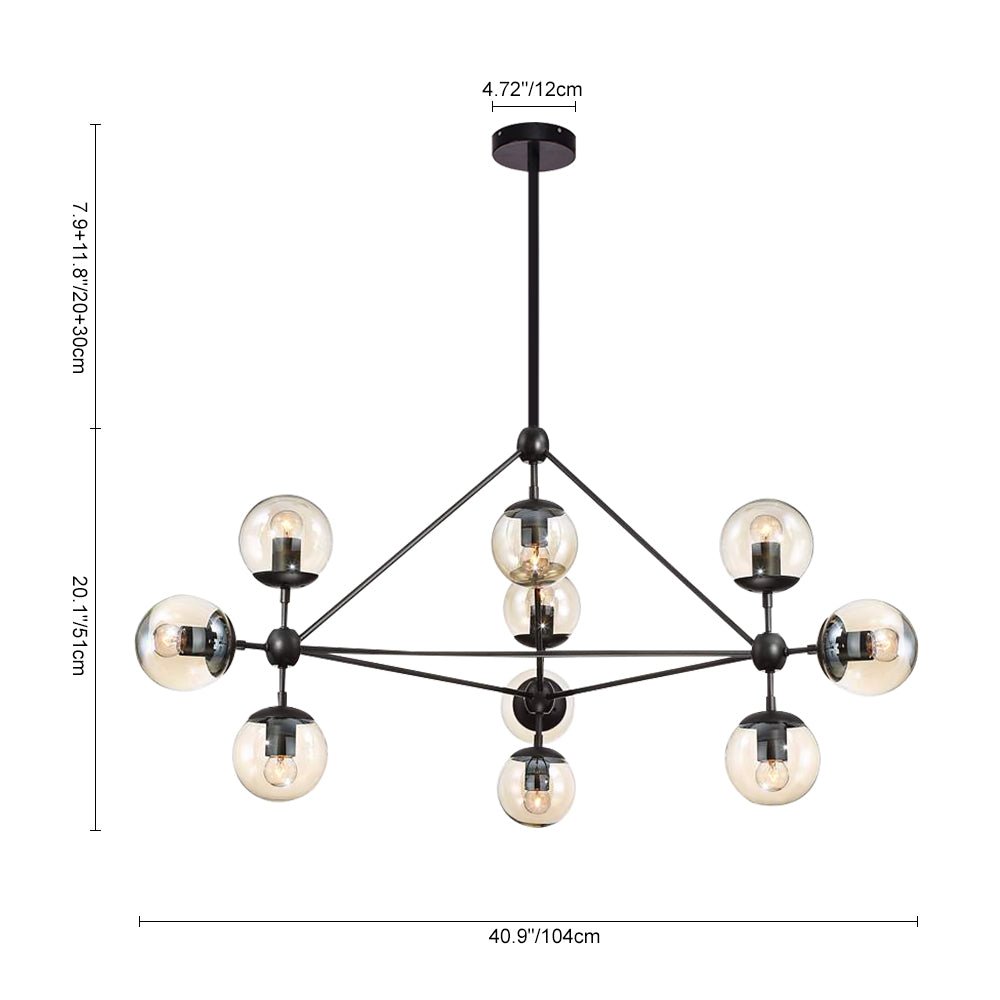 10/15 - Light Modern Modo Glass Globe Chandelier - LightfixturesUAE