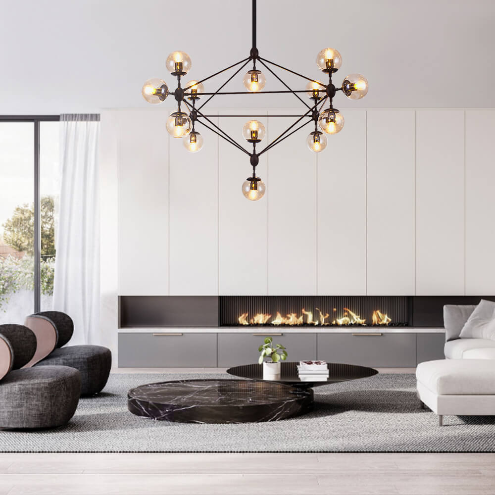10/15 - Light Modern Modo Glass Globe Chandelier - LightfixturesUAE