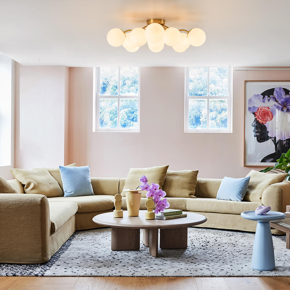 11 - Light Mid - Century Modern Glass Sputnik Ceiling Light - LightfixturesUAE