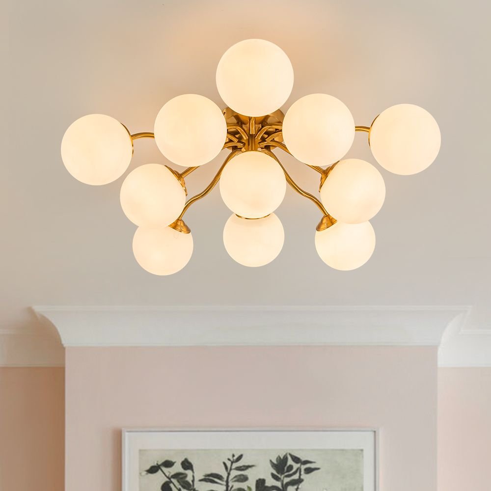 11 - Light Mid - Century Modern Glass Sputnik Ceiling Light - LightfixturesUAE