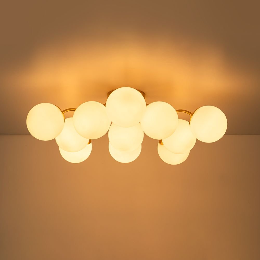 11 - Light Mid - Century Modern Glass Sputnik Ceiling Light - LightfixturesUAE